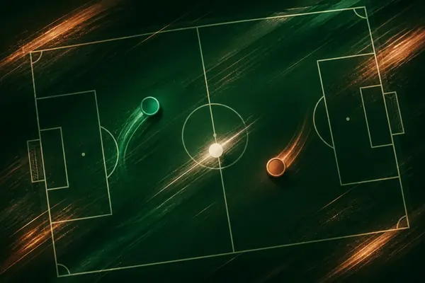 Abstract multiplayer football pitch